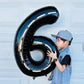 Race Car 6 Balloon, Number Balloons 40 Inch, 6Th Black Balloons For Birthday Decorations, Black Race Party Decorations 6 Birthda