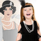 Xaatren 6 Pcs Girls 20'S Flapper Dresses Costume Set For Kids Aged 4-12 Fringed 1920'S Costume Accessories Halloween Costumes(La