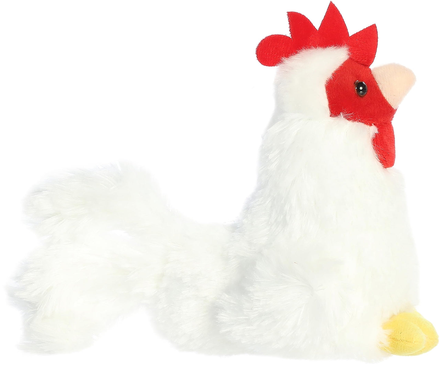 Aurora® Mini Flopsie™ Chicken Stuffed Animal, 5.5" White, Soft Polyester, Ideal for Kids and Families