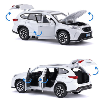 Toy Model Car for Boys 1:32 for Crown Diecast Cars Doors Open for Kids 3-5 Years Old, Alloy Pull Back Metal Toy Car with Lights