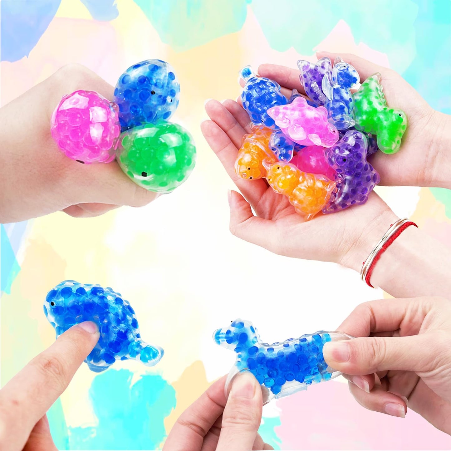 50Pcs Mini Stress Balls, Random Kawaii Squishies Bulk, Classroom Prizes, Party Favors, Birthday Gifts, Goodie Bag Stuffers,Easte