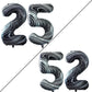 Goer Number 25 Balloons For 25Th Birthday Party Decorations,42 Inch Jumbo Foil Helium 52 Balloons For 52Nd Birthday Party Decoration (Marble Black)