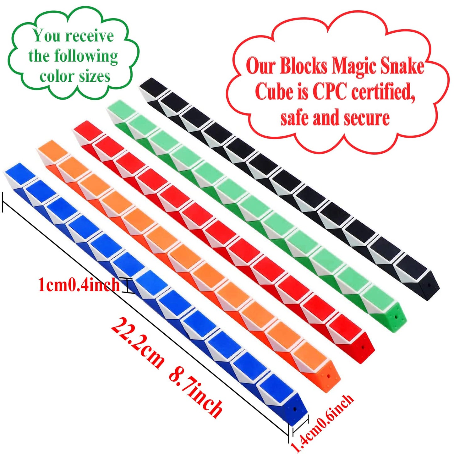 26 Pack 24 Blocks Fidget Snake Cube Mini Twist Puzzle Snake Cube Valentine'S Day Toys Mini Magic Snake Speed Cubes Filler For To