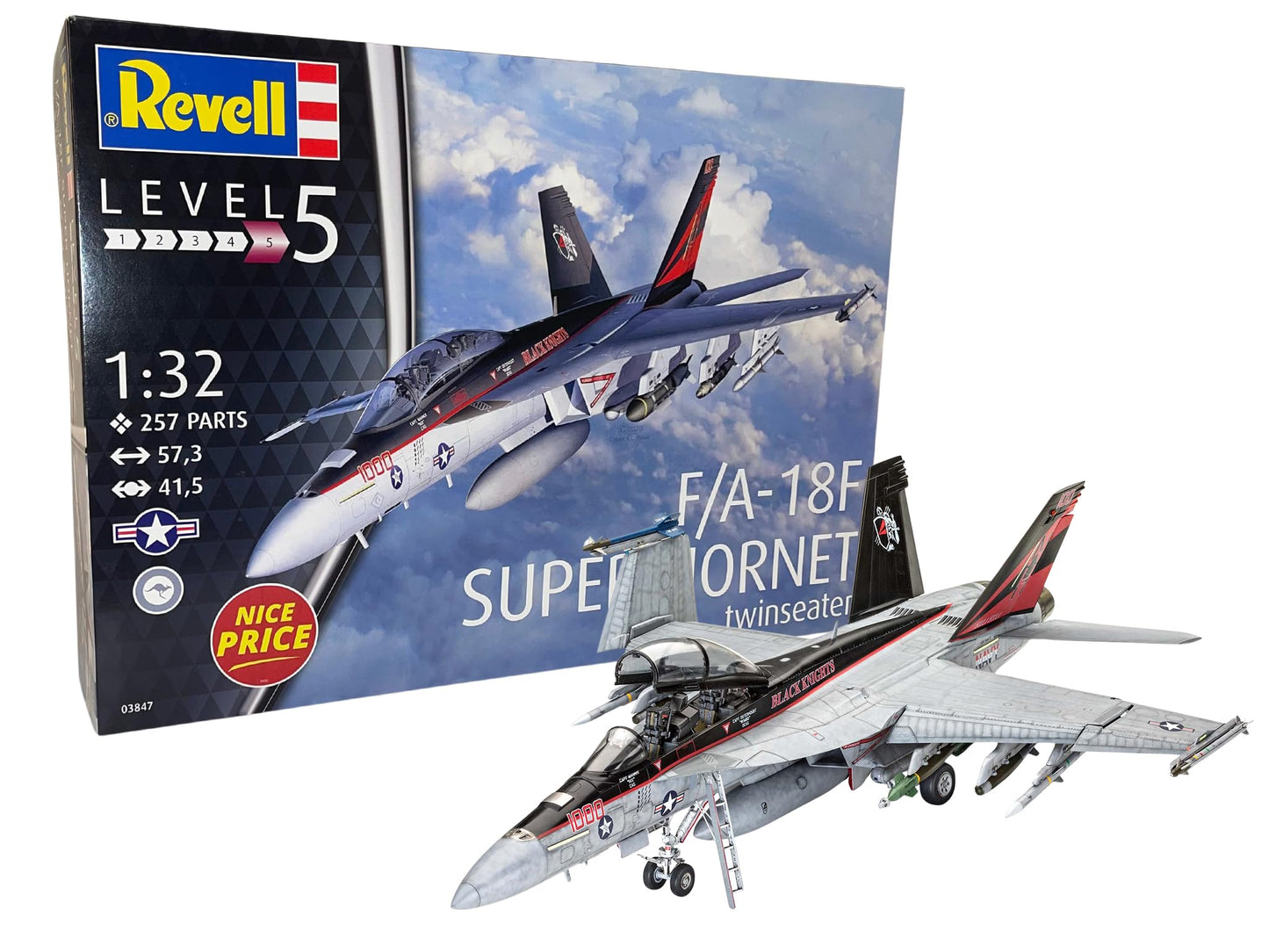 Revell RV03847 F/A-18F Super Hornet Plastic Model kit, Unvarnished