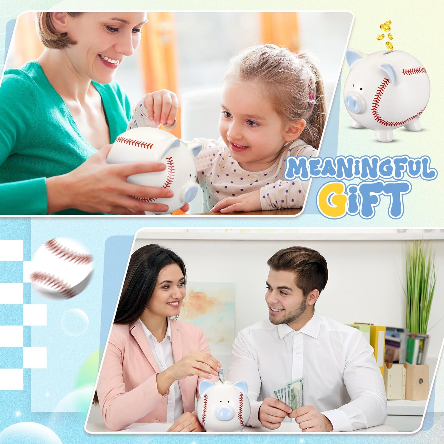 Funnymoom Ceramic Piggy Bank Mini Cute Money Saving Bank Porcelain Decor Coin Box Little Decoration Pig Money Container Special