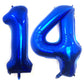 40 Inch Navy Blue 14 Number Balloons Giant Jumbo Huge 14 Or 41 Foil Mylar Helium Number Digital Balloons Dark Blue Birthday Myla