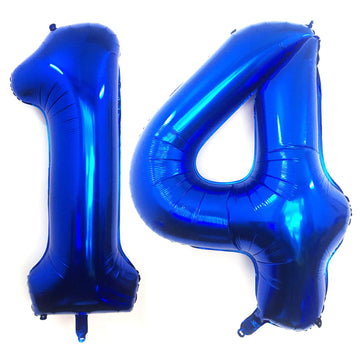 40 Inch Navy Blue 14 Number Balloons Giant Jumbo Huge 14 Or 41 Foil Mylar Helium Number Digital Balloons Dark Blue Birthday Myla