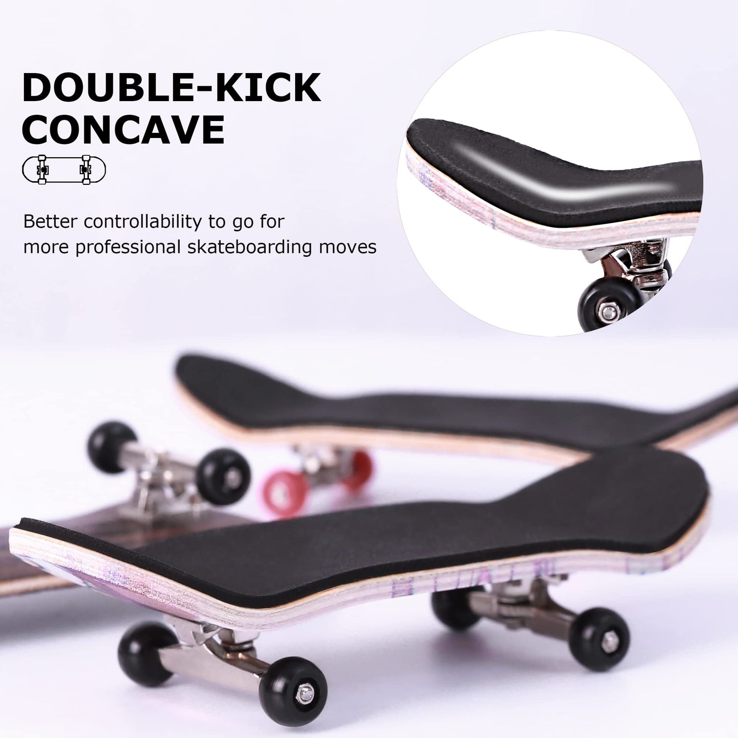 Bravord Professional Complete Wooden Fingerboard 32/34Mm 5-Ply Maple Finger Skateboard With Upgraded Components (Sk-Panda)