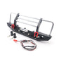 KYX Racing Alloy Front Bumper with LED Lights Upgrades Parts Accessories for RC Crawler Car Axial SCX10 II 90046 Traxxas TRX4 TR