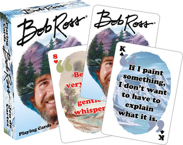 Aquarius Bob Ross Playing Cards - Bob Ross Quotes Deck Of Cards For Your Favorite Card Games - Officially Licensed Bob Ross Merchandise & Collectibles - Poker Size With Linen Finish