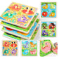 Grinnnie Wooden Toddler Puzzles, 1 2 3 Years Old Learning Montessori Peg Puzzle Toy Set For Toddlers, 4 Pcs Educational Portable Size Travel Knob Puzzle Toys, Gift For 1-3 Boy Girl Birthday Christmas