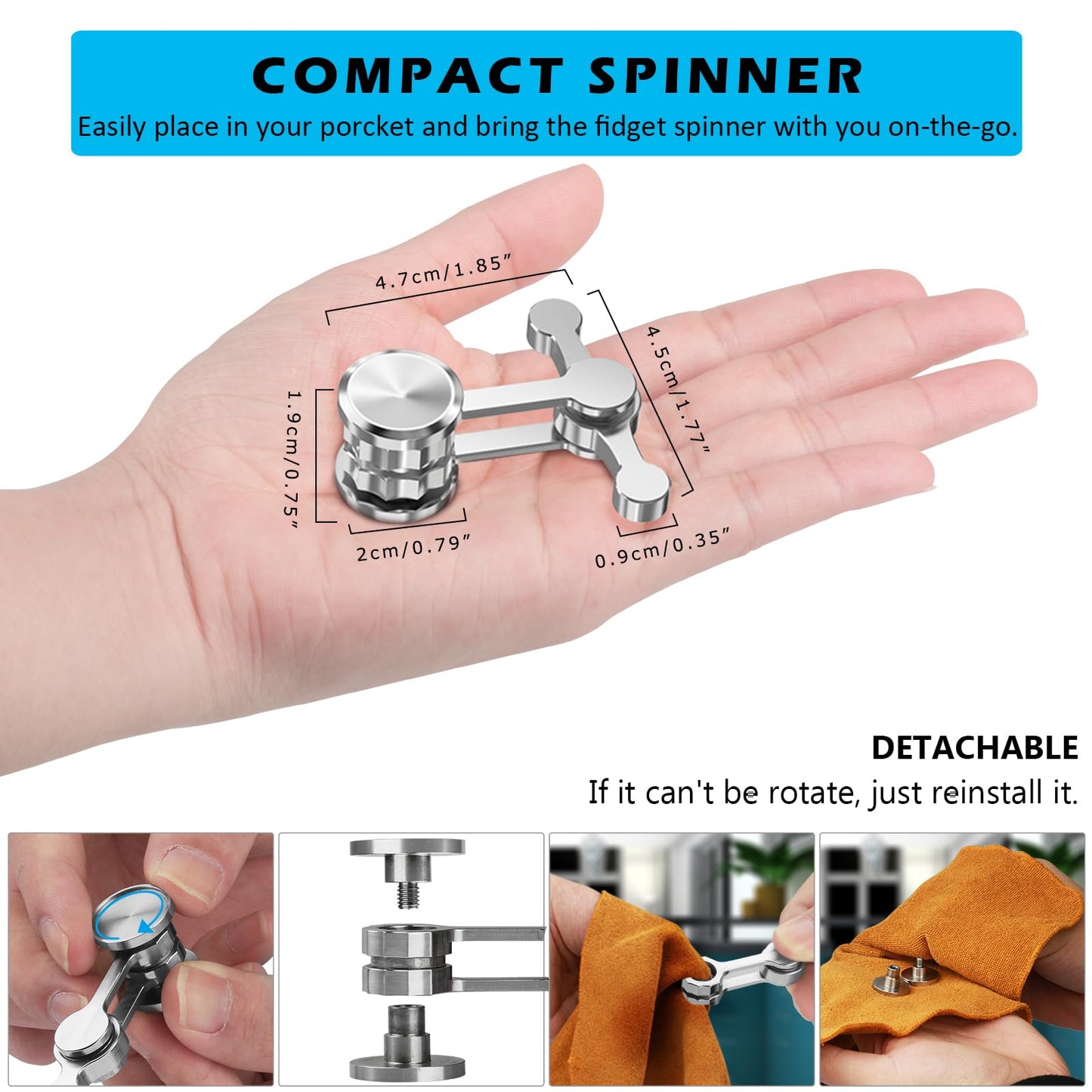 Duomishu Fidget Spinner, Fidget Hand Toys Focus Finger Spinning Toys For Kids And Adults Relieving Stress Boredom, Party Favors