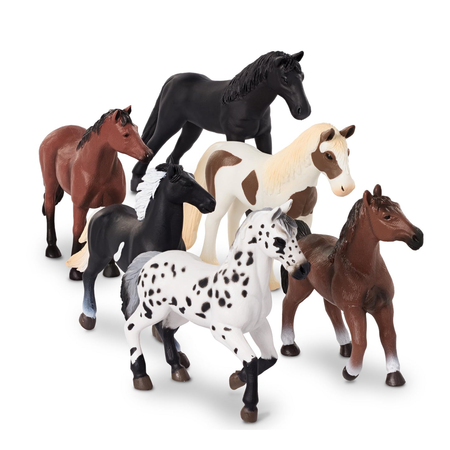 Terra by Battat 6 Horse Figurines Set - Realistic Plastic Collectible Toy for Kids 3+ - Multicolor Party Decorations