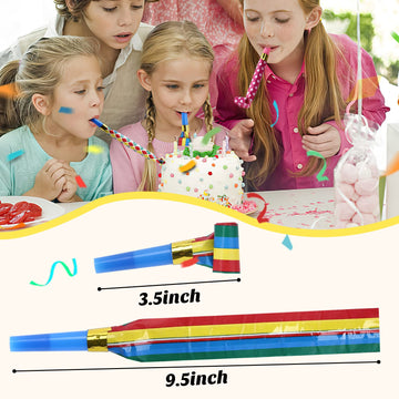 Koogel 100 Pcs Party Blower, Colorful Birthday Noisemakers Birthday Blow Horns Party Whistles New Years Party Noisemakers Whistl