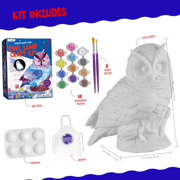 Laoese Paint Your Own Owl Lamp Kit, Art Supplies Arts & Crafts Kit, Painting Kit For Kids 6-12, Arts And Crafts For Kids Ages 8-