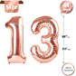 13 Balloon Number, Rose Gold Number 13Th 31Th Birthday Balloons 40 Inch, 13 Or 31 Years Old Rose Gold Birthday Decorations For B