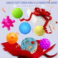 ROHSCE Sensory Toys for Babies, Montessori Textured Baby Balls and Wheat Straw Rattle, Baby Toys for 6-12 Months, Ideal Newborn