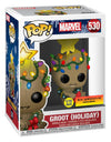 Funko POP! Marvel Holiday Groot with Lights (Glow in The Dark)  limited availability  Multicolor  3.75 inches
