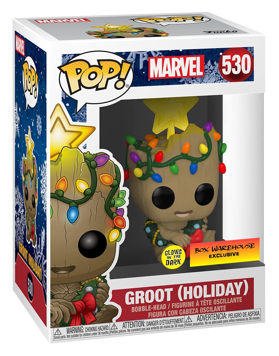 Funko POP! Marvel Holiday Groot with Lights (Glow in The Dark)  limited availability  Multicolor  3.75 inches
