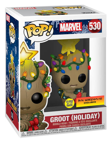 Funko POP! Marvel Holiday Groot with Lights (Glow in The Dark)  limited availability  Multicolor  3.75 inches