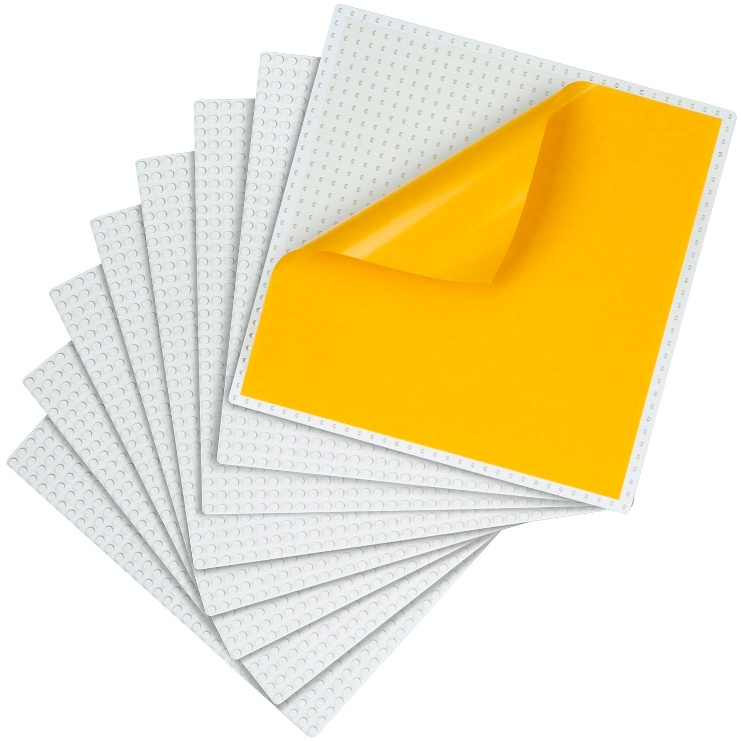 MIMAX Peel-and-Stick Baseplates 8PCS (10''x10''), Toy Building Brick Blocks Base Plates, Self Adhesive Baseplate for All Major B