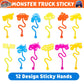 36PCS Monster Truck Party Favors - 24PCS Temporary Tattoos 12PCS Sticky Hands Perfect Birthday Supplies for Kids Stretchy Fidget