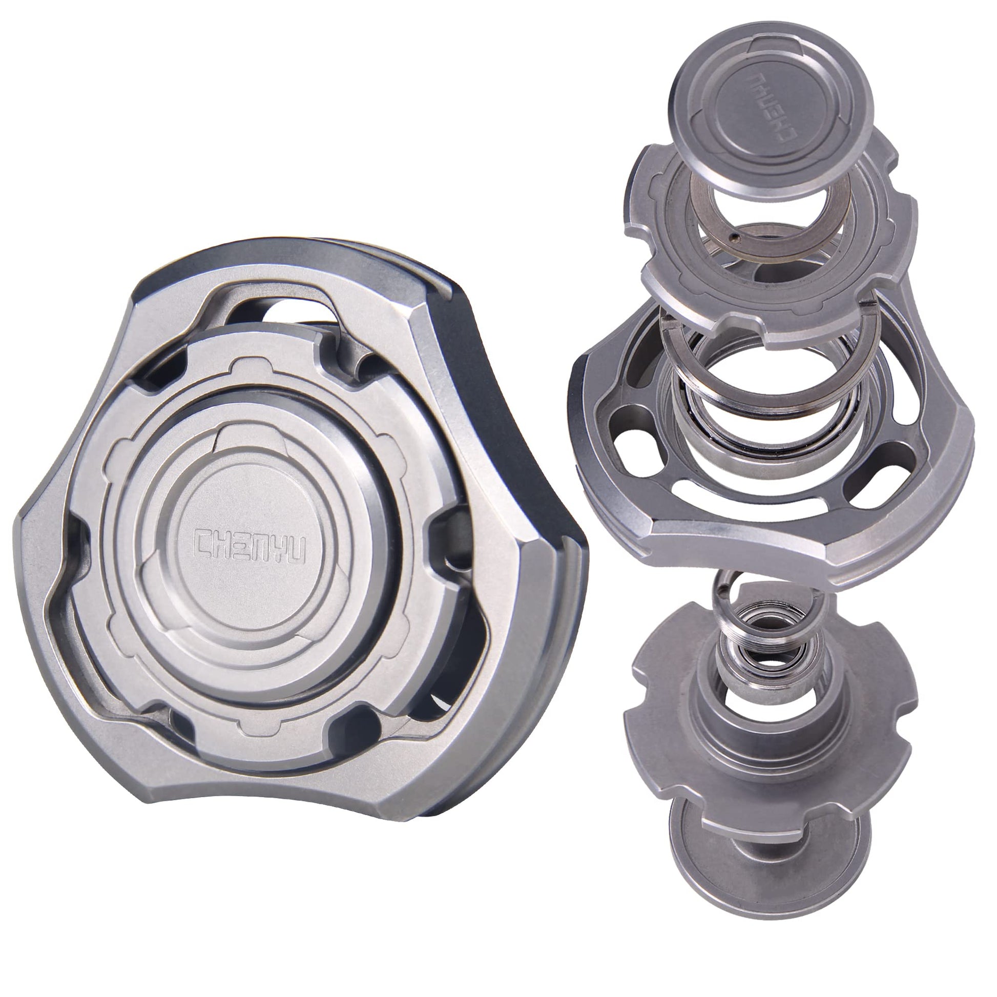 Djuiinostar High-End Fidget Spinner, Unique Dual Bearings Design, Precisely Cnc Machined (Stainless Steel), Premium Edc Toy Dfs-01