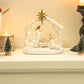 Hotme Nativity Scene With Lights, Sculpted Hand Painted Nativity Figurine, Holy Family Manger Scene Nativity Sets For Christmas