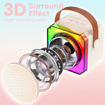 Karaoke Machine Guyucom Mini Speaker Toys With Bluetooth Microphone Toddler Boys Girls Kids For Ages 2-4 Birthday Gifts With Colorful Light Teen Girl Gifts Trendy Stuff For Kids 8-12, Portable Quality