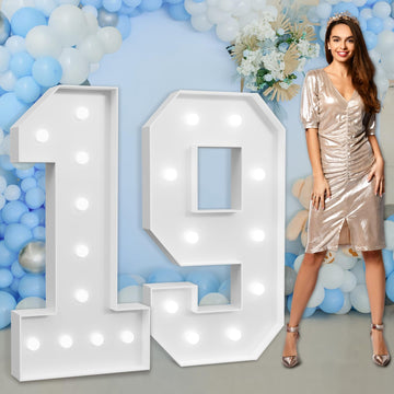 Marquee Numbers Large 19Th-Birthday Decorations: 4Ft Light Up Number Party Decor 91 Year Old Women And Men Birthday Decoration B