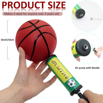 40Pcs 6'' Inflatable Mini Basketball Balls Bulk Inflatable Small Basketball Set, PVC Small Basketball for Over The Door Basketba