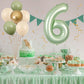 40 Inch Sage Green Number 6 Balloon, Olive Green 6Th Birthday Balloons, Retro Sand White Avocado Green Gold Latex Balloons Giant