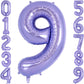 Purple Number 9 Balloon 40 Inch, Big Large Foil Helium Number Balloons, Giant Mylar Number 9 Balloons For 9 Year Old Birthday An