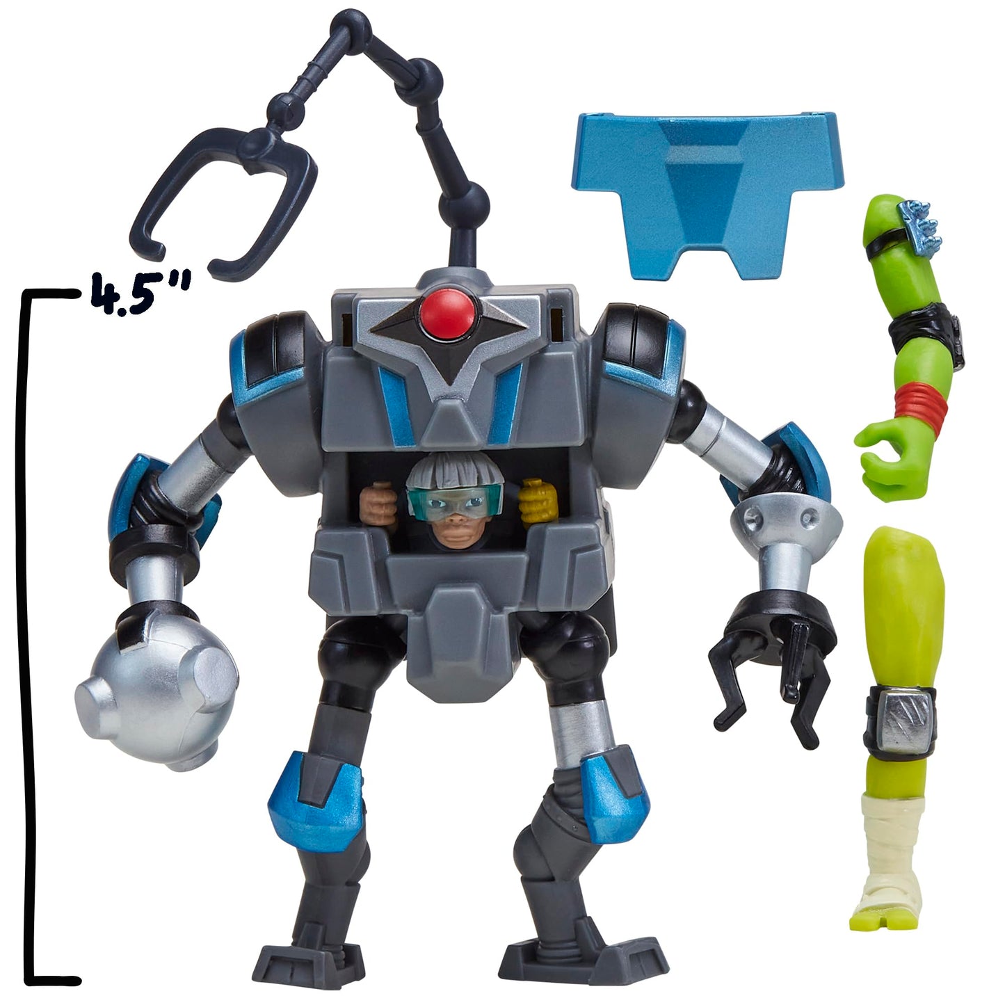 Teenage Mutant Ninja Turtles Bishop Action Figure, 4.5-Inch, Multicolor, Model 83809CO, Plastic Material