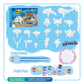 KC Republic Ocean Reef Sea Creatures 37pcs Water Washable Painting & Building Toy Set, Childrens Activity Art Kit, Paint Your O