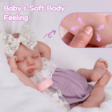 Aori Lifelike Reborn Dolls - 20 Inch Realistic Sleeping Newborn Baby Girl With Poseable Limbs And Feeding Set