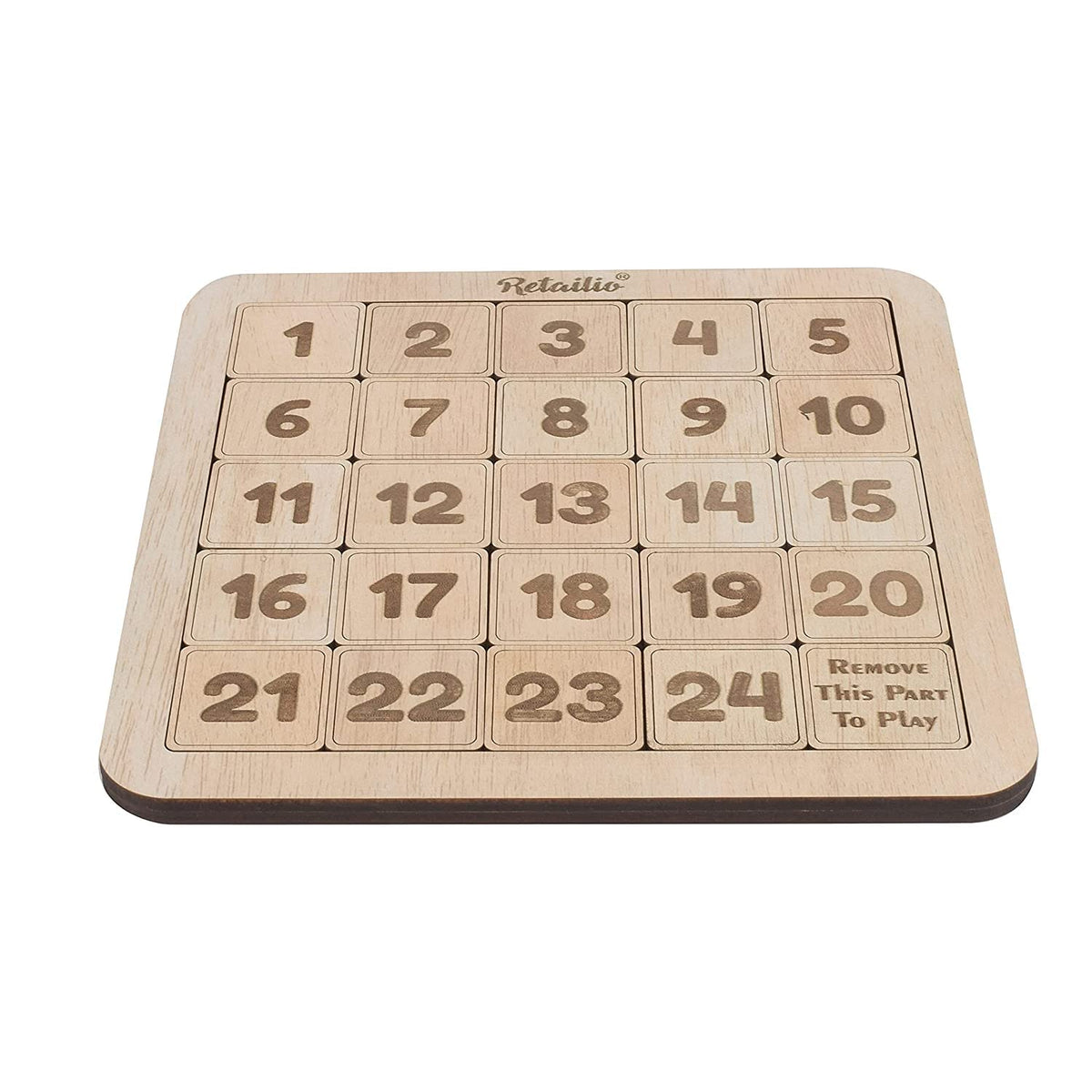Psm100 Number Slide Wooden Puzzles  Brain Teaser Iq Game  Non Interlocked Pieces (Large)  Kids