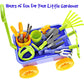 Dimple Garden Wagon & Tools Toy Set enhanced 15 Pcs Kids Gardening Tools & Wagon Toy Set - Sturdy & Durable - Top Yd  Beach  Sand  Garden Play Set - Great for Kids & Toddlers