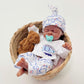 Mire & Mire Reborn Baby Dolls 7'' Boy Sleeping Silicone Full Body Soft Mini Realistic Newborn Baby Dolls Real Life Tiny Baby Dol