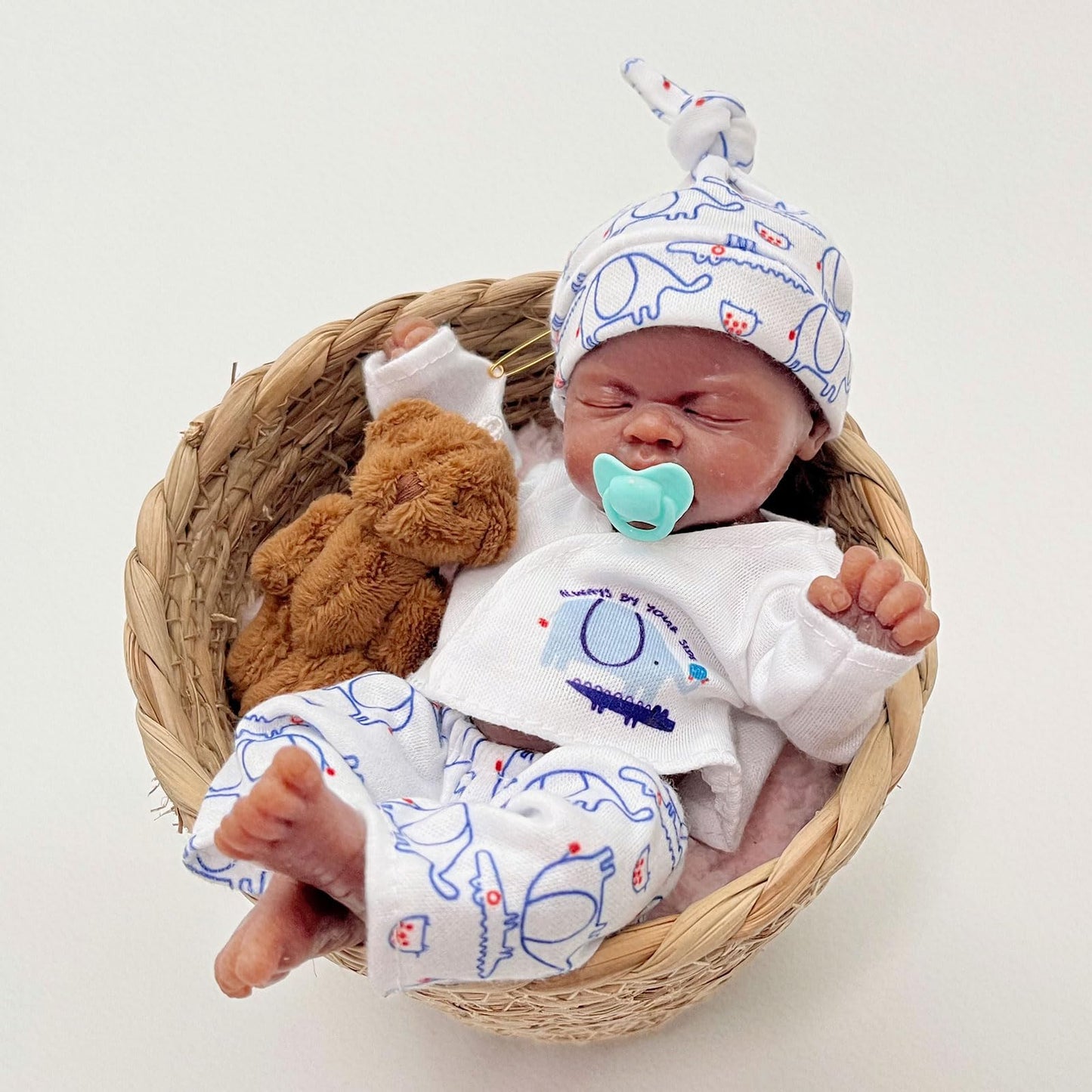 Mire & Mire Reborn Baby Dolls 7'' Boy Sleeping Silicone Full Body Soft Mini Realistic Newborn Baby Dolls Real Life Tiny Baby Dol
