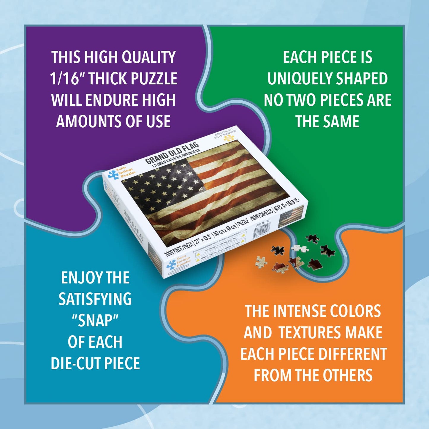 Grand Old Flag Twin Spring Goods 1000 Piece Jigsaw Puzzle 1,000 Pcs