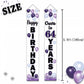 LASKYER Happy 64th Birthday Decorations,64th Purple Balloon Birthday Theme Door Hanging Banner Sign,64 Years Old Bday Party Supp