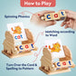 Shylizard Montessori Learning And Educational Toys Gifts For Kids 3 4 5 Years, Wooden Reading Blocks Toys, Learning Activities F
