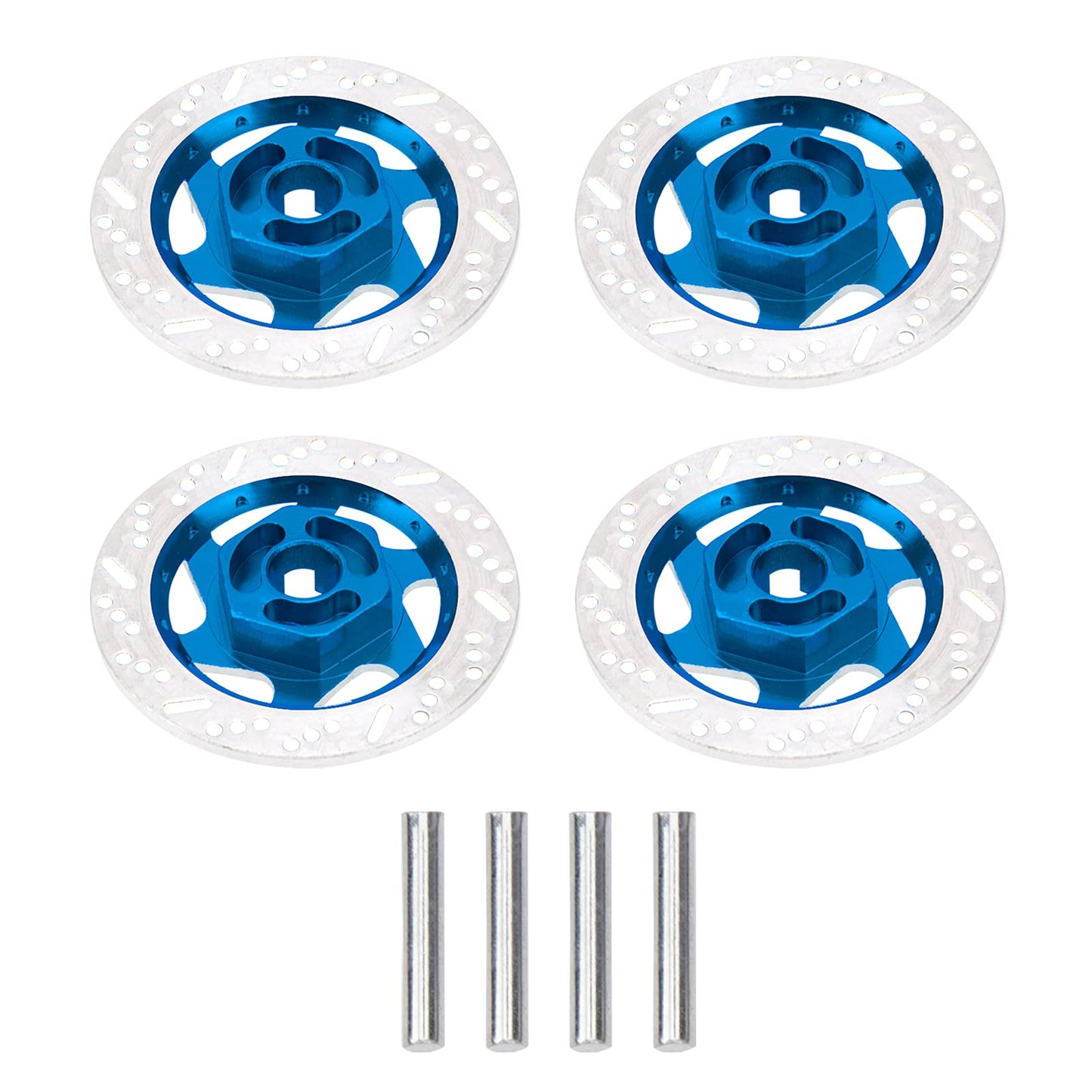 4Pack ShareGoo Metal 12mm Hex Hub Wheel Rim Tires Brake Disc Compatible with Traxxas Tamiya HSP HPI Redcat Racing 1/10 On-Road R