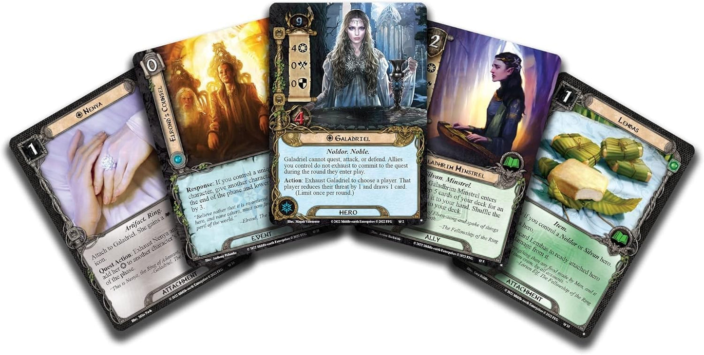 The Lord Of The Rings The Card Game Elves Of Lorien Starter Deck - Cooperative Adventure Game, Strategy Game, Ages 14+, 1-4 Players, 30-120 Min Playtime, Made By Fantasy Flight Games
