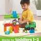 MEGA BLOKS Fisher-Price Toddler Building Blocks Toy Set, Green Town Ocean Time Clean Up with 70 Pieces, 3 Figures, Ages 1+ Years