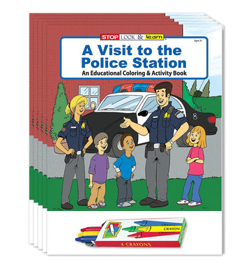 ZOCO - Police Coloring Books for Kids (50 Bulk Pack, With Crayons) - Games, Puzzles, Activities - Officer Handouts for Kids