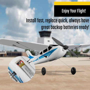 Top Race RC Airplane Spare Battery Pack, Compatible with TR-C285 and TR-C285G Models, Set of 2 - Enhance Your Flight Time - Reli