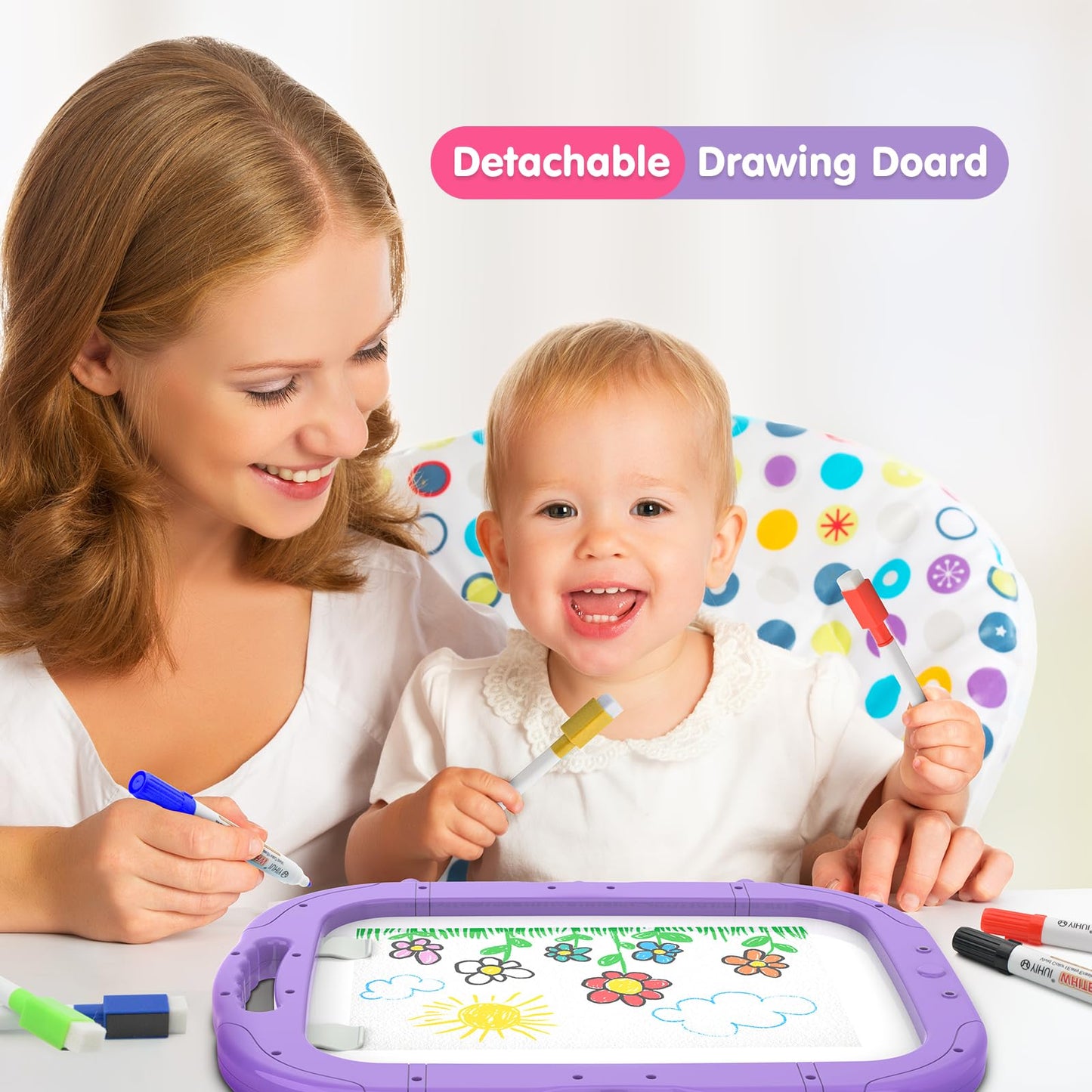 Victostar Easel for Kids, Rotatable Double Sided Adjustable Standing Art Easel with Drawing & Writing Accessories for Kids Boys