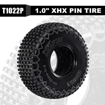 INJORA 1.0 Tires - S5 60 * 20mm XHX Pin Tire for SCX24 FCX24 1/18 1/24 RC Crawler Upgrade